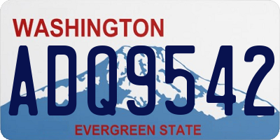 WA license plate ADQ9542