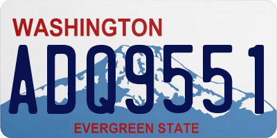 WA license plate ADQ9551