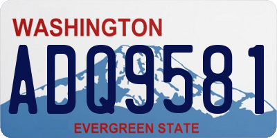 WA license plate ADQ9581