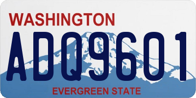 WA license plate ADQ9601