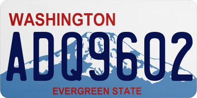 WA license plate ADQ9602