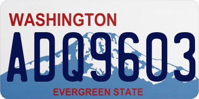 WA license plate ADQ9603