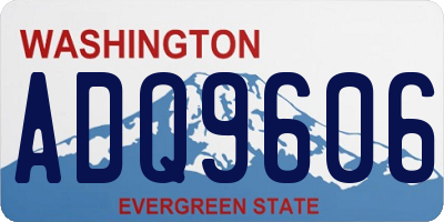 WA license plate ADQ9606