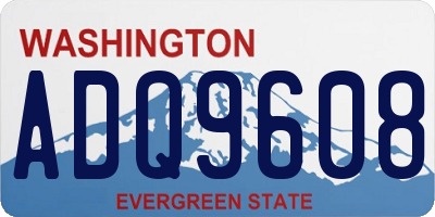 WA license plate ADQ9608