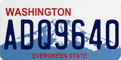 WA license plate ADQ9640
