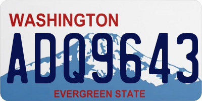 WA license plate ADQ9643