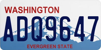 WA license plate ADQ9647