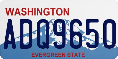 WA license plate ADQ9650