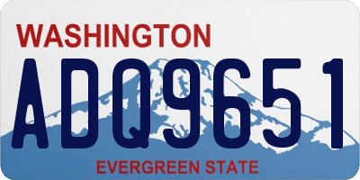 WA license plate ADQ9651