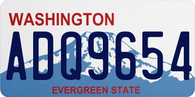 WA license plate ADQ9654
