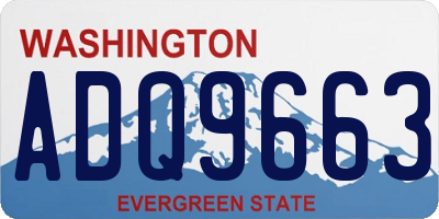 WA license plate ADQ9663