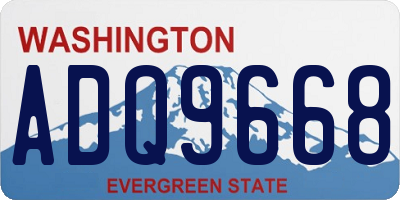 WA license plate ADQ9668