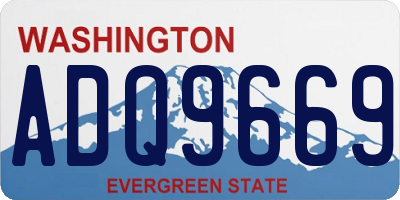 WA license plate ADQ9669
