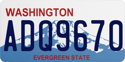 WA license plate ADQ9670