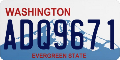 WA license plate ADQ9671