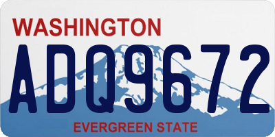 WA license plate ADQ9672