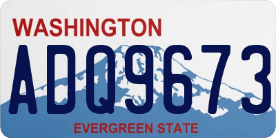 WA license plate ADQ9673