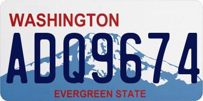 WA license plate ADQ9674