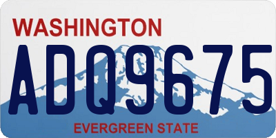 WA license plate ADQ9675