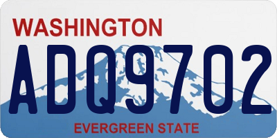 WA license plate ADQ9702