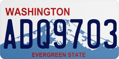 WA license plate ADQ9703