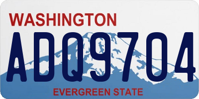 WA license plate ADQ9704