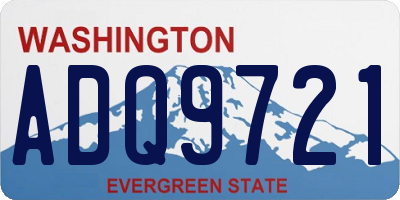 WA license plate ADQ9721