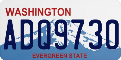 WA license plate ADQ9730