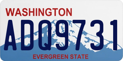 WA license plate ADQ9731