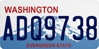 WA license plate ADQ9738