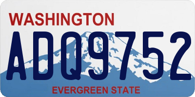 WA license plate ADQ9752