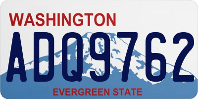 WA license plate ADQ9762