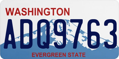WA license plate ADQ9763