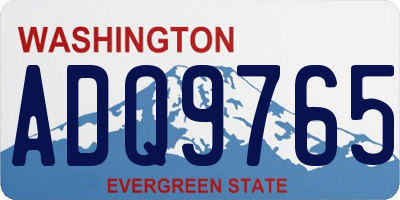 WA license plate ADQ9765