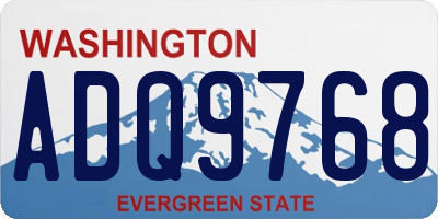 WA license plate ADQ9768