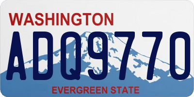 WA license plate ADQ9770