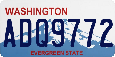 WA license plate ADQ9772