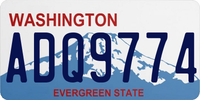 WA license plate ADQ9774