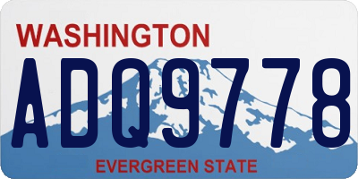 WA license plate ADQ9778