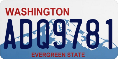 WA license plate ADQ9781