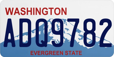 WA license plate ADQ9782