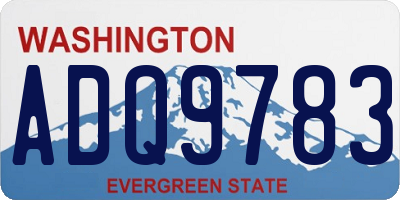 WA license plate ADQ9783