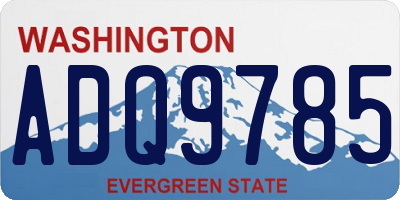 WA license plate ADQ9785