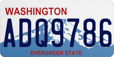 WA license plate ADQ9786