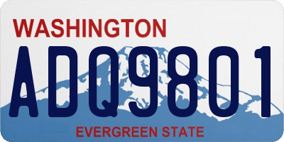 WA license plate ADQ9801
