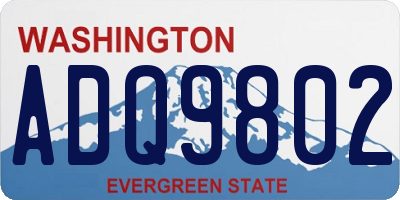 WA license plate ADQ9802