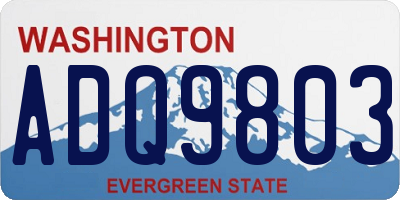 WA license plate ADQ9803