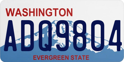 WA license plate ADQ9804