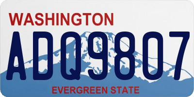 WA license plate ADQ9807