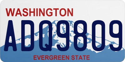 WA license plate ADQ9809